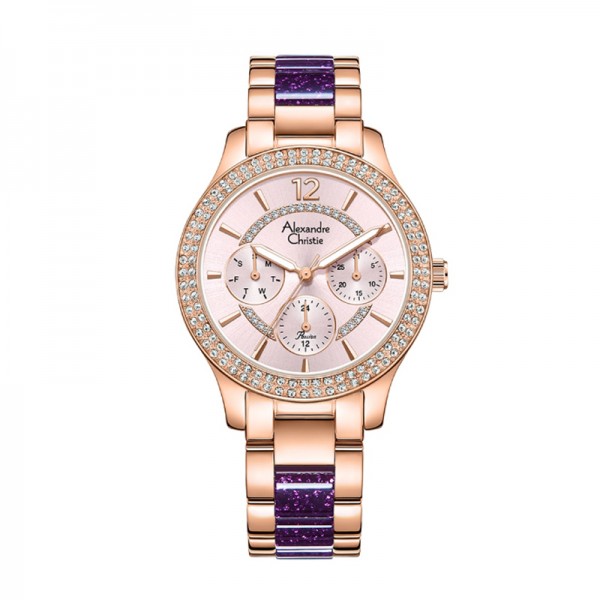 Alexandre Christie AC 2914 Rosegold Purple Diamond BFBRGLPPU